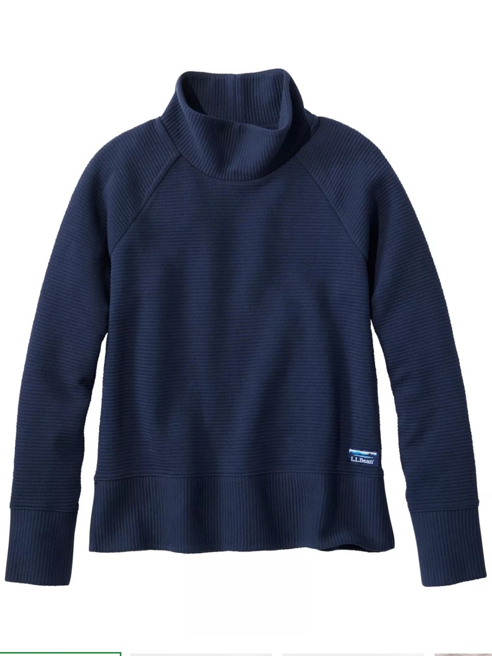 NWT L.L. bean Women's Lakewashed Double-Knit Funnelneck Navy Blue 2X